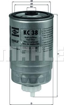 KNECHT KC 38 - Топливный фильтр autosila-amz.com