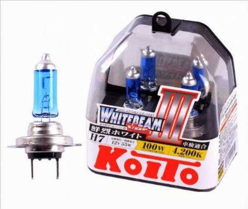 Koito P0755W - Лампа высокотемпературная Koito Whitebeam H7 12V 55W (100W) 4200K (комплект 2 шт.) autosila-amz.com