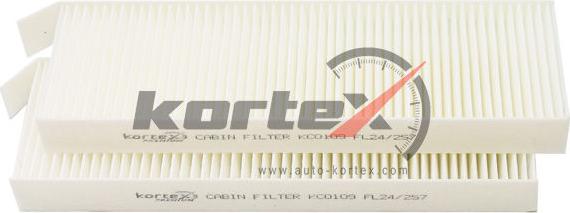 Kortex KC0109 - Фильтр салонный CITROEN C4 PICASSOBERLINGOPEUGEOT PARTNER30085008 08- (к-т 2шт) KC0109 autosila-amz.com