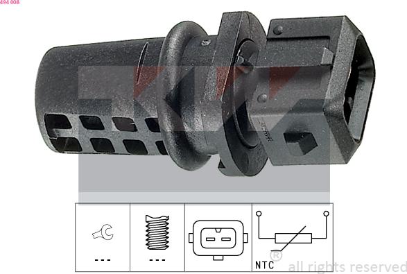 KW 494 008 - Датчик, температура впускаемого воздуха autosila-amz.com