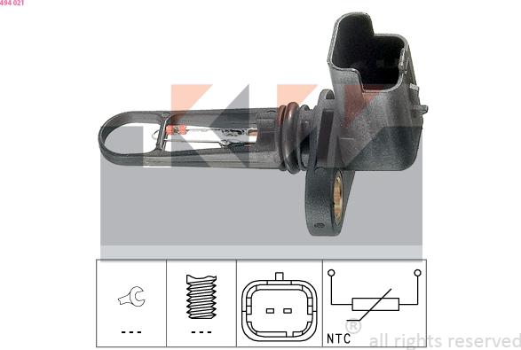 KW 494 021 - Датчик, температура впускаемого воздуха autosila-amz.com