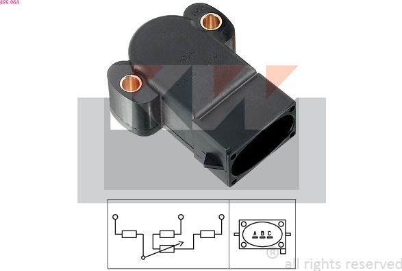 KW 495 064 - Датчик, положение дроссельной заслонки autosila-amz.com