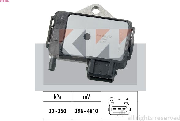 KW 493 016 - Датчик давления воздуха, высотный корректор autosila-amz.com