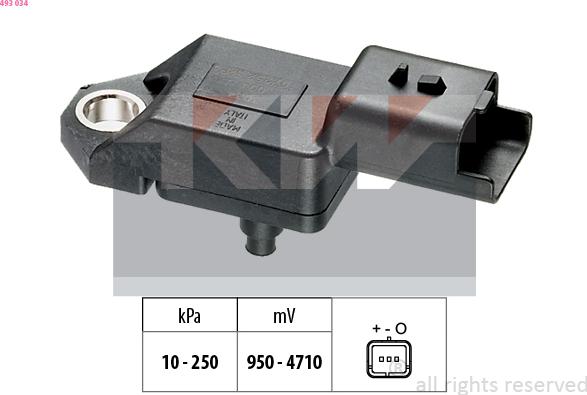 KW 493 034 - Датчик давления воздуха, высотный корректор autosila-amz.com