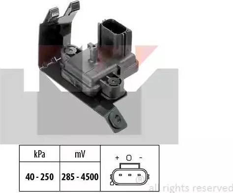 KW 493 020 - Датчик, давление выхлопных газов autosila-amz.com