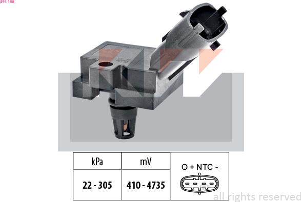 KW 493 186 - Датчик давления воздуха, высотный корректор autosila-amz.com