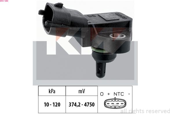 KW 493 180 - Датчик давления воздуха, высотный корректор autosila-amz.com