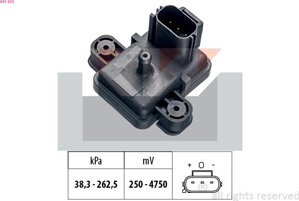 KW 493 355 - Датчик давления воздуха, высотный корректор autosila-amz.com