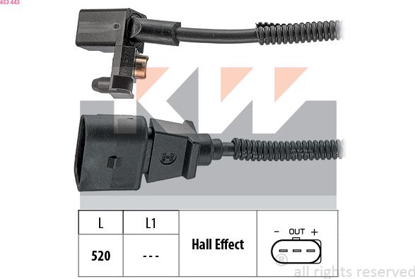 KW 453 443 - Датчик импульсов, коленвал autosila-amz.com