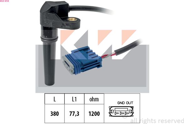 KW 453 618 - Датчик частоты вращения, автоматическая коробка передач autosila-amz.com