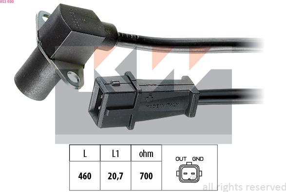 KW 453 030 - Датчик импульсов, коленвал autosila-amz.com