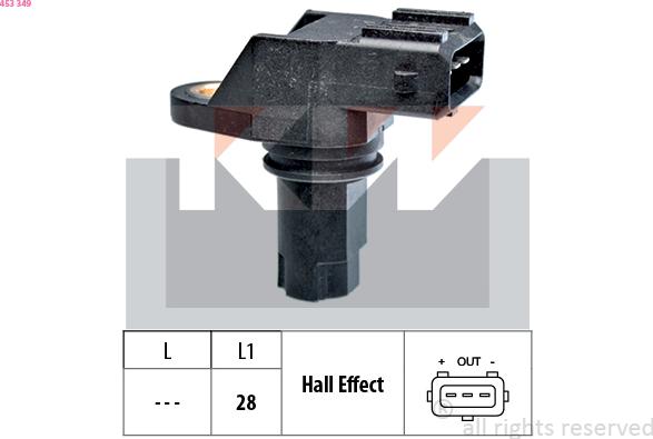 KW 453 349 - Датчик импульсов, коленвал autosila-amz.com