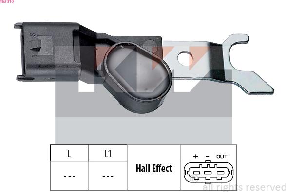 KW 453 310 - датчик положения распредвала Opel autosila-amz.com