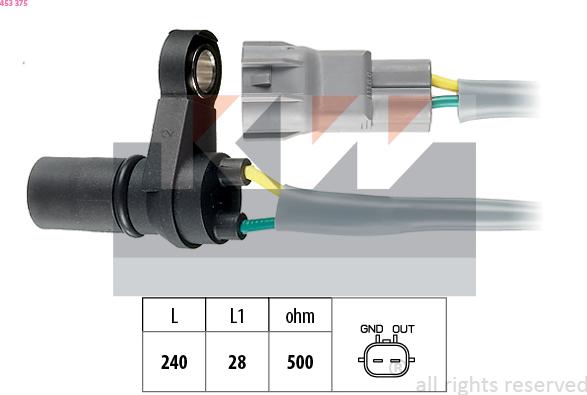 KW 453 375 - Датчик частоты вращения, автоматическая коробка передач autosila-amz.com