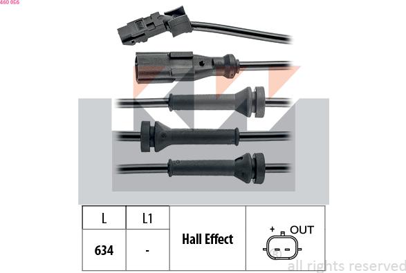 KW 460 056 - Датчик ABS, частота вращения колеса autosila-amz.com