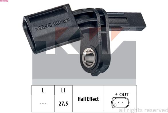 KW 460 006 - Датчик ABS, частота вращения колеса autosila-amz.com