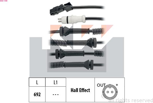 KW 460 149 - Датчик ABS, частота вращения колеса autosila-amz.com