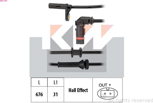 KW 460 187 - Датчик ABS, частота вращения колеса autosila-amz.com