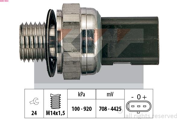 KW 480 003 - Датчик, давление масла autosila-amz.com