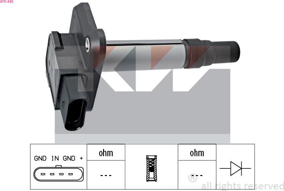 KW 470 445 - Катушка зажигания autosila-amz.com