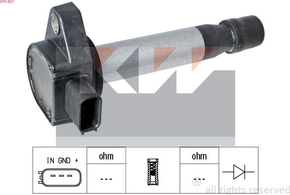 KW 470 457 - Катушка зажигания autosila-amz.com