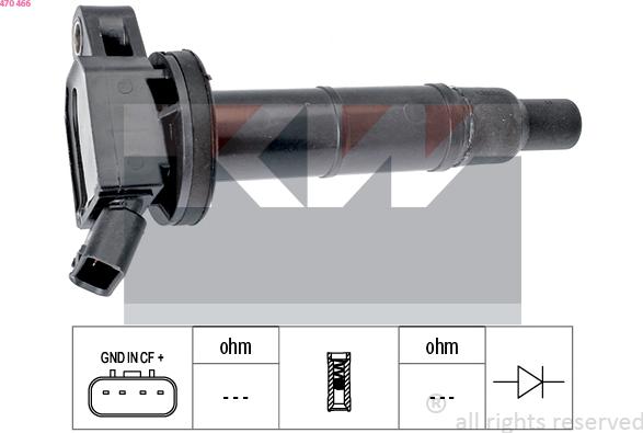 KW 470 466 - Катушка зажигания autosila-amz.com