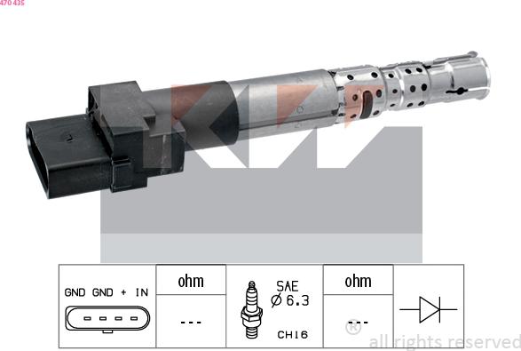 KW 470 435 - Катушка зажигания autosila-amz.com