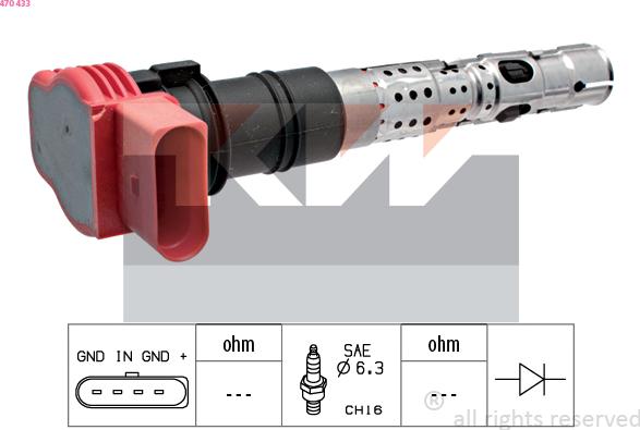 KW 470 433 - Катушка зажигания autosila-amz.com