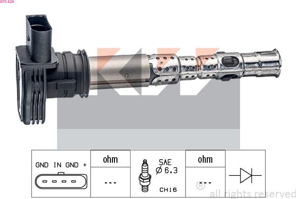 KW 470 426 - Катушка зажигания autosila-amz.com