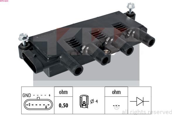 KW 470 423 - Катушка зажигания autosila-amz.com