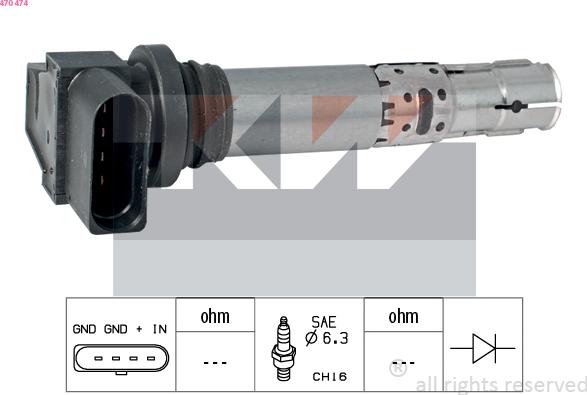 KW 470 474 - Катушка зажигания autosila-amz.com