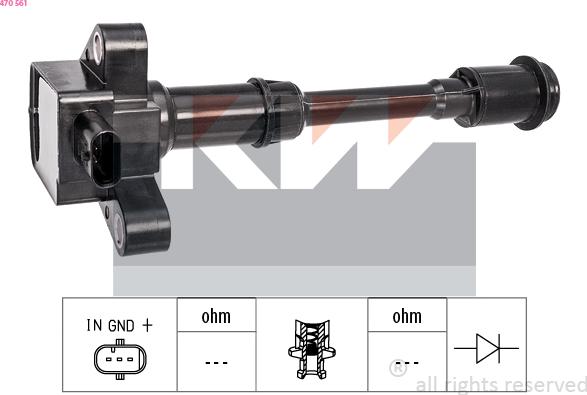 KW 470 561 - Катушка зажигания autosila-amz.com