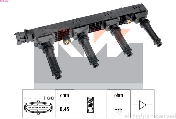 KW 470 507 - Катушка зажигания autosila-amz.com