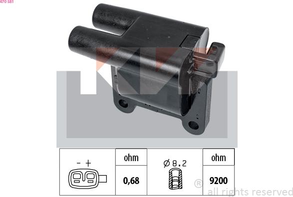 KW 470 581 - Катушка зажигания autosila-amz.com