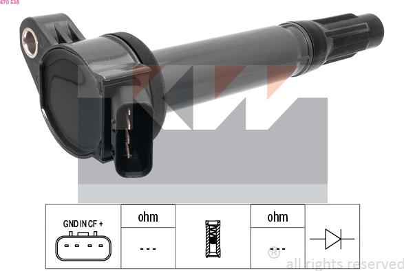 KW 470 538 - Катушка зажигания autosila-amz.com