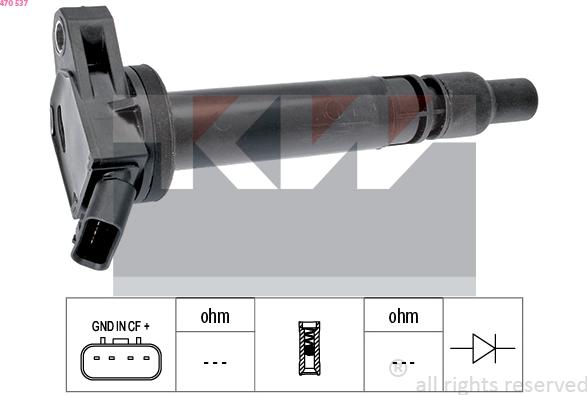 KW 470 537 - Катушка зажигания autosila-amz.com