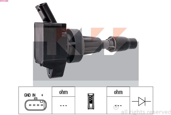 KW 470 646 - Катушка зажигания autosila-amz.com