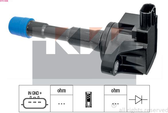 KW 470 608 - Катушка зажигания autosila-amz.com