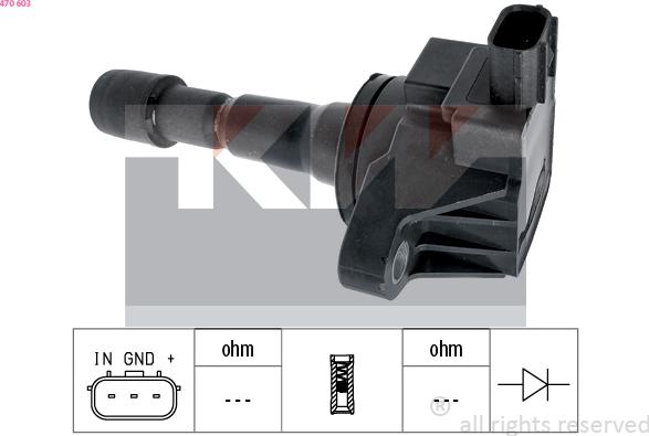 KW 470 603 - Катушка зажигания autosila-amz.com