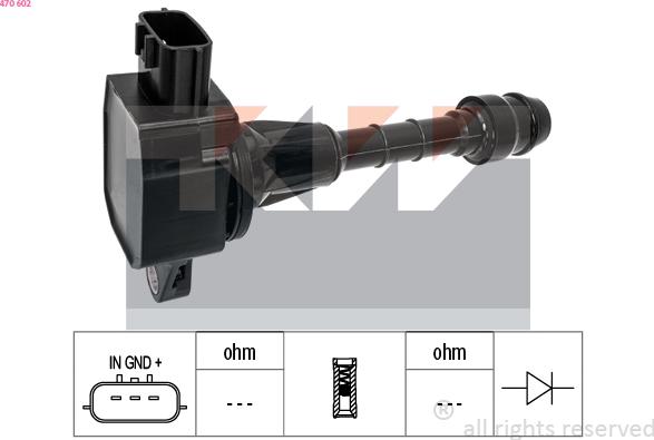 KW 470 602 - Катушка зажигания autosila-amz.com