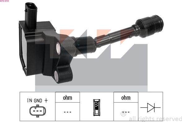 KW 470 619 - Катушка зажигания autosila-amz.com