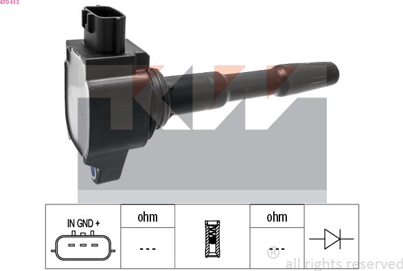 KW 470 613 - Катушка зажигания autosila-amz.com