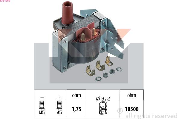 KW 470 101D - Катушка зажигания autosila-amz.com