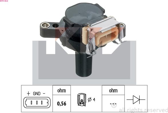 KW 470 352 - Катушка зажигания autosila-amz.com