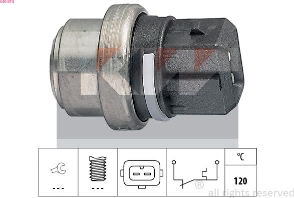 KW 540 074 - Датчик, температура охлаждающей жидкости autosila-amz.com