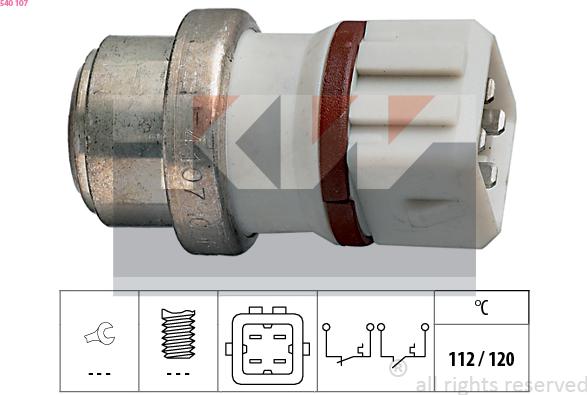 KW 540 107 - Датчик, температура охлаждающей жидкости autosila-amz.com