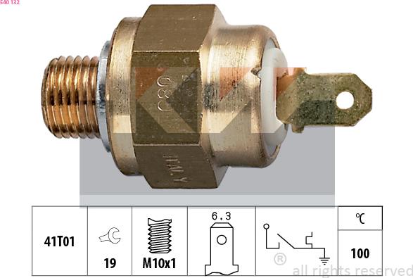 KW 540 132 - Датчик, температура охлаждающей жидкости autosila-amz.com