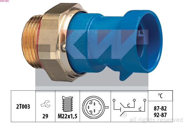 KW 550 642 - Термовыключатель, вентилятор радиатора / кондиционера autosila-amz.com