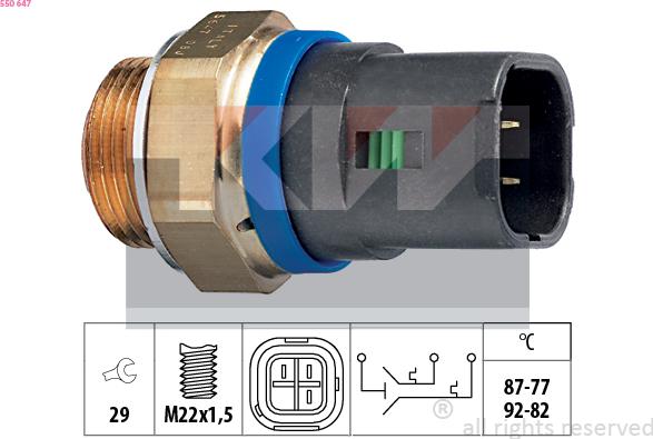 KW 550 647 - Термовыключатель, вентилятор радиатора / кондиционера autosila-amz.com