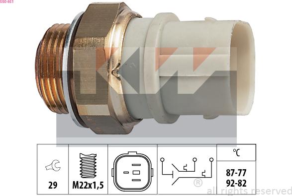 KW 550 651 - Термовыключатель, вентилятор радиатора / кондиционера autosila-amz.com